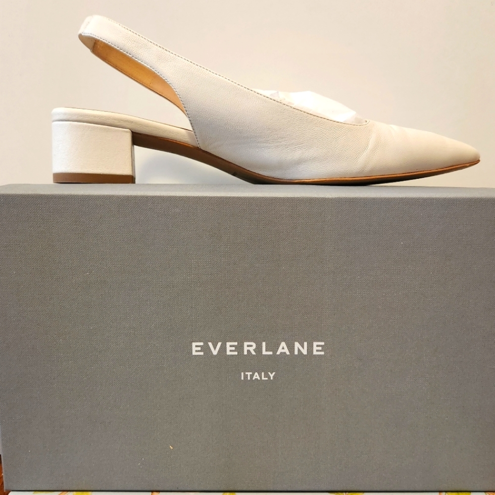 Everlane leather sling back shoes US9 cream